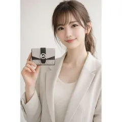 🎀MICHAEL KORS OUTLET 【日本限定】 フラップ トライフォールド エクストラスモール - MKシグネチャー #35R6SGRD0B2633 パールグレーマルチ