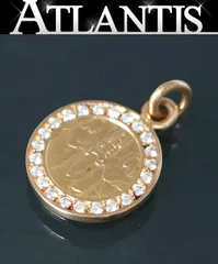 CHROME HEARTS 銀座店 クロムハーツ 22K エンジェルメダル ペンダント チャーム パヴェダイヤ メンズ ゴールド 102719のサムネイル