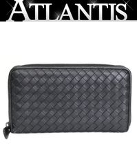 ボッテガヴェネタ BOTTEGA VENETA イントレチャート ラウンドファスナー長財布 レザー 黒 【74279】 BOTTEGA VENETA ボッテガヴェネタ 長財布 ラウンドファスナー イントレ