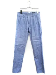 ナイン NINE パンツ センタープレス リネン混 2 青 ブルー /tm