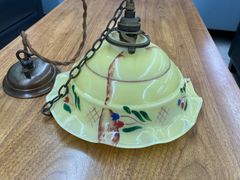 レトロ　照明　ペンダントライト　ガラス　チューリップ　点灯確認済み