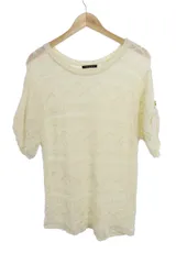 イング INGNI セーター ニット 半袖 ケーブル オーバーサイズ 総柄 M 白 ホワイト /KM3