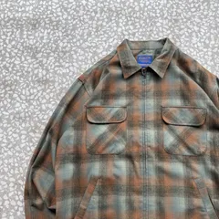 PENDLETOPENDLETON / 90's - ombre zip up jacket  sizeXL ペンドルトン　ジップシャツ　ジャケット　アウター オンブレチェック　アメカジ FJ ボードシャツ 最高カラー