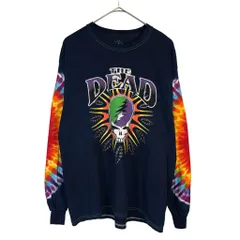 00年代 GRATEFUL DEAD グレイトフル・デッド 長袖Ｔシャツ バンド タイダイ ネイビー(メンズ L)中古 古着 X8800
