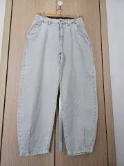 ライトブルー ワイド デニム パンツ ザラバギーパンツ
