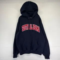 古着 チャンピオン Champion パーカー プルオーバー スウェット カレッジロゴ ワッペン M  ネイビー系 メンズ