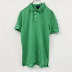 POLO RALPH LAUREN　ポロラルフローレン　半袖ポロシャツ　刺繡ロゴ　緑　グリーン　XLサイズ　古着