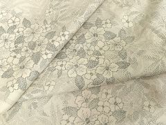 D915 夏着物 紋紗 レース 薄グレー 唐花 正絹 着物 極美品 - メルカリ