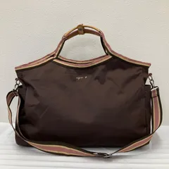 Y1909　agnes b.  VOYAGE　アニエスベーボヤージュ　2way　ボストンバッグ　旅行用バッグ　トラベルバッグ　ブラウン　無地　軽量　レディース　シンプル　きれいめ　カジュアル