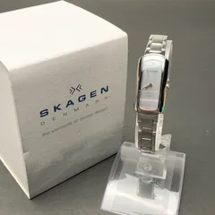 稼働品 SKAGEN スカーゲン デンマーク シルバー文字盤 レディース クォーツ 2針 腕時計のサムネイル