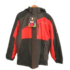 フリーカントリー free country パフジャケット ブルゾン 中綿 L 赤 レッド ダークグレー