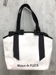 Maison de FLEUR メゾン ド フルール グログランリボンM トート バッグ アイボリー ■■ レディース