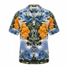 Ad15 STELLA McCARTNEY ステラマッカートニー シルクアロハシャツ Silk Aloha Shirt サイズ38 ブルー 画像参照 イタリア製t18rのサムネイル