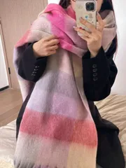 アクセサリー レディース スカーフ 1枚 プラスサイズ チェック柄スカーフ、柔らかく暖かい レディーススカーフ、秋冬のドレスに