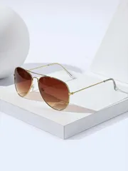 アクセサリー メンズ アイアクセサリー レトロパイロット ダブルブリッジ メガネ 1ペア、90年代ヴィンテージ メタル カウボーイ ウエスタン スタイル、アウトドア、通勤、バケーション、コンサート、カントリーミュー