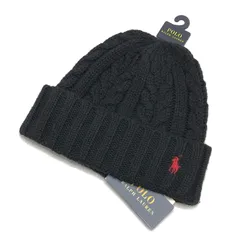 【中古美品】POLO RALPH LAUREN ポロ・ラルフローレン PONY EMBROIDERY BEANIE ビーニー ニット帽 帽子 【185-260415-rs-02-fur】