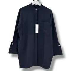 新品 未使用 タグ付き #Newans ハッシュニュアンス パールボタン ビッグブラウス スタンドカラー オーバーサイズ 長袖 黒 ブラック サイズ1 レディース 春 ゴーゴー古着マルイ北千住店 1 No.2118のサムネイル