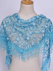 アクセサリー レディース スカーフ 女性用フラワーパターンフリンジファッション三角スカーフ、日常生活、バンダナ、ヘアバンド、ヘッドバンドに最適で、あなたのルックをアップデートするのに最適