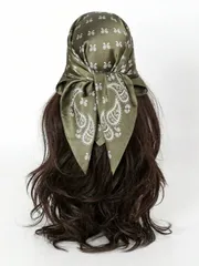 アクセサリー レディース スカーフ 1個 レディース バンダナスカーフ、ペイズリー柄、シルキー生地ヘアバンド、ネックスカーフ、日常使いに適しています