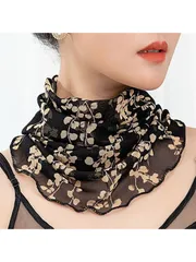 アクセサリー レディース スカーフ 女性用ネックゲイター リーフ柄 日よけ