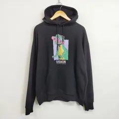 VISION STREET WEAR ヴィジョンストリートウェア プルオーバー パーカースウェット スケートボード 恐竜 ポップ プリント ブラック L  D286のサムネイル