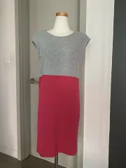 ロング丈ワンピース ノースリーブワンピース キャミソールワンピース バイカラーワンピース フリーサイズ ピンク グレー