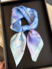 アクセサリー レディース スカーフ 1枚 レディース エレガントなヴィンテージ柄 薄手 サテン スクエア フェイクシルクスカーフ、ボヘミアン ヴィンテージカジュアル レディース ネックスカーフ、ショール、軽量で薄手