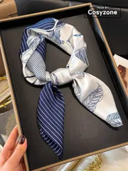 アクセサリー レディース スカーフ 1枚 エレガントな花柄ラインデザイン プリント 70cm スクエアスカーフ、カジュアルやストリートウェアに、バンダナ、ヘアバンド、アウトドア日よけ装飾に最適、スタイリングに最適