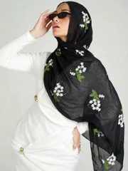 アクセサリー レディース スカーフ 1枚 レディース ファッション 春秋 カジュアル 刺繍 フローラル スカーフ/ショール、デイリーウェアに適しています