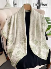 アクセサリー レディース スカーフ 花柄サテンバンダナスカーフ 女性用 90cm 1枚入り、デコラティブなスカーフバンダナヘアバンド、ファッションアクセントに最適