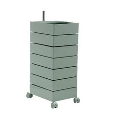 【フォググリーン・7段】ワゴン キャスター付き ブレーキ付き おしゃれ 7段トレイ キッチンワゴン 回転式 収納 ベビーワゴン キッチン収納 ラック サイドワゴン キッチン ドレッサー キッチンストッカー インテリア