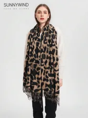 アクセサリー レディース スカーフ 1個 レディース レオパード柄 エレガントで多用途な暖かいスカーフ、日常使いに適しています