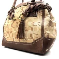 Coach y2k Signature Canvas Leather Tote Bag F10879 コーチ ハンドバッグ