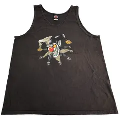 00年代 USA製 HARLEY DAVIDSON ハーレーダビッドソン タンクトップ モーターサイクル ブラック(メンズ XXL)中古 古着 X8824