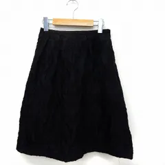 オフオン ofuon スカート 膝丈 花柄 総柄 バックジップ シンプル 36 ブラック /ST17