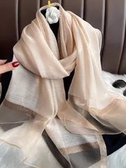 アクセサリー レディース スカーフ 1枚 ベージュ色のレディースストール、ウォームなネックラップ、デイリーコーディネートや春先に適しています