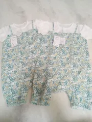 新品・未使用品　ベルメゾン　minilabo paris　80サイズ　花柄ロンパース　2枚セット　双子ちゃん