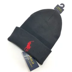 【中古品】POLO RALPH LAUREN ポロ・ラルフローレン BIG PONY EMBROIDERY BEANIE ビーニー ニット帽 帽子 【185-260415-rs-04-fur】