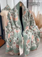 アクセサリー レディース スカーフ 1個 フローラルジャカード ニット フォーカシミア調 暖かいマフラー/ラップ レディース用、秋冬に活躍するファッションアクセサリー、ドレスの装飾に適しています