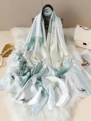 アクセサリー レディース スカーフ 1枚 花柄スカーフ、エレガントな屋外日よけロマンチックスタイル、アウトドア旅行に適しています。ヘアバンド、ヘアタイ、ヘアフープとしても使用できます。自己装飾に最適です。