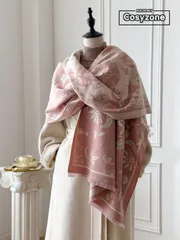 アクセサリー レディース スカーフ 1個 フローラルジャカード ニット フォーカシミア調 暖かいマフラー/ラップ レディース用、秋冬に活躍するファッションアクセサリー、ドレスの装飾に適しています