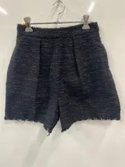 ピA646⚫︎LE CIEL BLEC⚫︎ル シェル ブルー⚫︎パンツ⚫︎ショート⚫︎ツイード調⚫︎綿混⚫︎レディース⚫︎size 38⚫︎黒⚫︎日本製