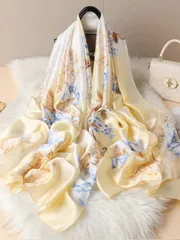 アクセサリー レディース スカーフ 1枚 花柄スカーフ、エレガントな屋外日よけロマンチックスタイル、アウトドア旅行に適しています。ヘアバンド、ヘアタイ、ヘアフープとしても使用できます。自己装飾に最適です。