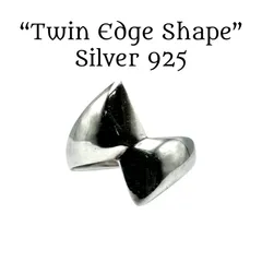 【シャープな存在感】シンプル ミニマル Silver 925 刻印 Design Ring シルバー ヴィンテージ デザイン リング 24号 メンズ ワイド ビッグサイズ モダン モード