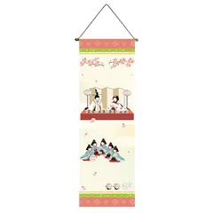 【新品】 next.design タペストリー 細タペストリー 掛け軸 雛祭り お雛様 桃の節句 桃の花 梅 桜 春 女の子 人形 お祝い 初節句 飾り 壁掛け 壁面 吊るし 飾り ミニ コンパクト 室内用 おしゃれ インテリア (デザイン2)