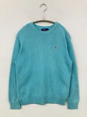 Polo by Ralph Lauren ポロバイラルフローレン ニット/セーター L スカイブルー コットン ニット 無地 ワンポイント ブランドロゴ ミドル丈 長袖 クルーネック(丸首)