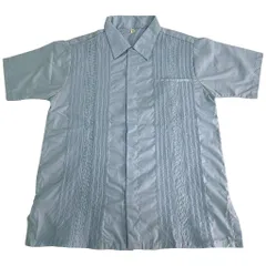 キューバシャツ ライトブルー(メンズ M)中古 古着 X8832