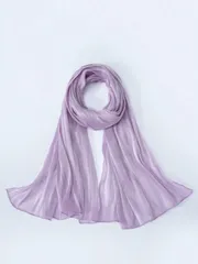 アクセサリー レディース スカーフ 1個 女性用ベーシック無地シルクライクエレガントきらめきソフトヘッドスカーフ、アラビアンカジュアル ロングスカーフ、保守的なプレーンヒジャブ 日常使いに適しています