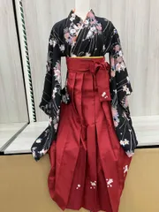 Catherine Cottage 袴セット 女の子 サイズ150 花柄×黒 桜刺繍 赤