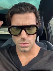 アクセサリー メンズ アイアクセサリー 1ペア レトロ トータスシェル フレーム グリーンレンズ サングラス メンズ、夏のビーチアクセサリー、ドライビング、旅行、ハイキングに適しています